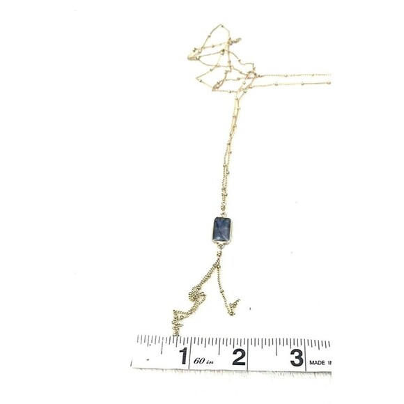 Unbranded 18" Gold Tone Long Chain Rectangular Kyanite Pendant - Picture 5 of 7